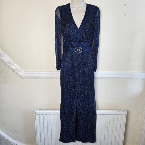 Sosandar blue metallic plisse - sosandar,
