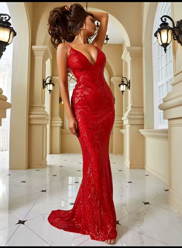 Open back mermaid hem sequin - mermaid,