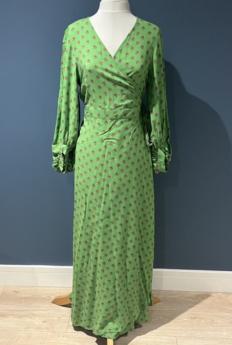 Next green floral wrap maxi - wrap,