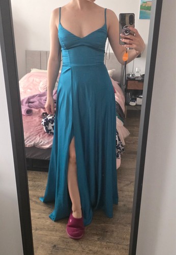 Beautiful satin turquoise - , maxi
