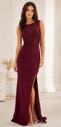 Lipsy red lace sequin maxi - lipsy,